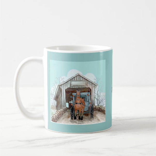 My Amish Covered Bridge Coffee Mug (Left)