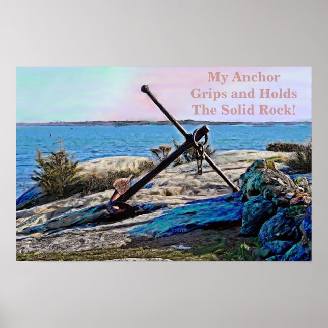 My Anchor Holds Oil Painting Poster (Front)