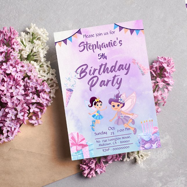 My angel is turning five:Fairytale themed birthday Invitation (Creator Uploaded)