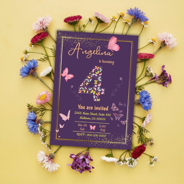 My angel is turning four : my butterfly's birthday invitation (Creator Uploaded)