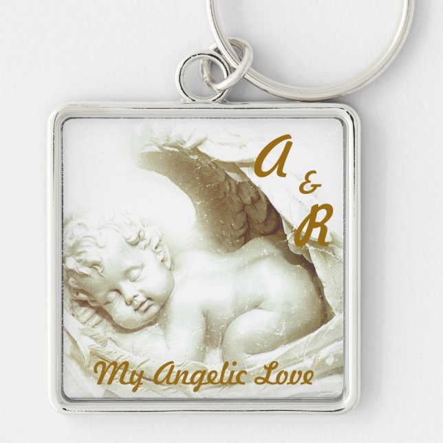 My Angelic Love Monogram Key Chain-Customise Ring (Front)