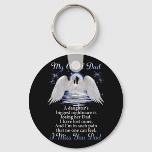My Angle Dad I Miss You Dad Memorial Day Fathers Key Ring