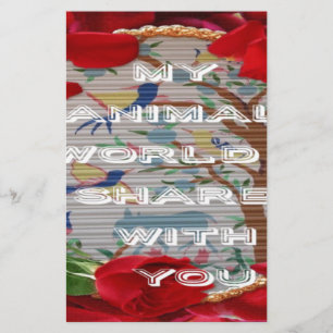 My Animal World: Beautiful Tree and Bird Design Stationery