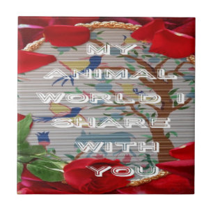 My animals world valentine.png ceramic tile