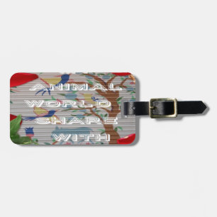 My animals world valentine.png luggage tag
