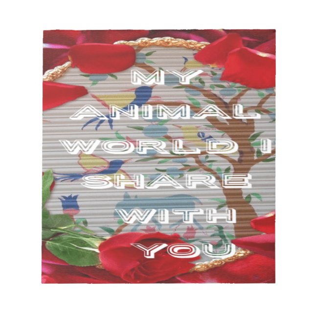 My animals world valentine.png notepad (Front)