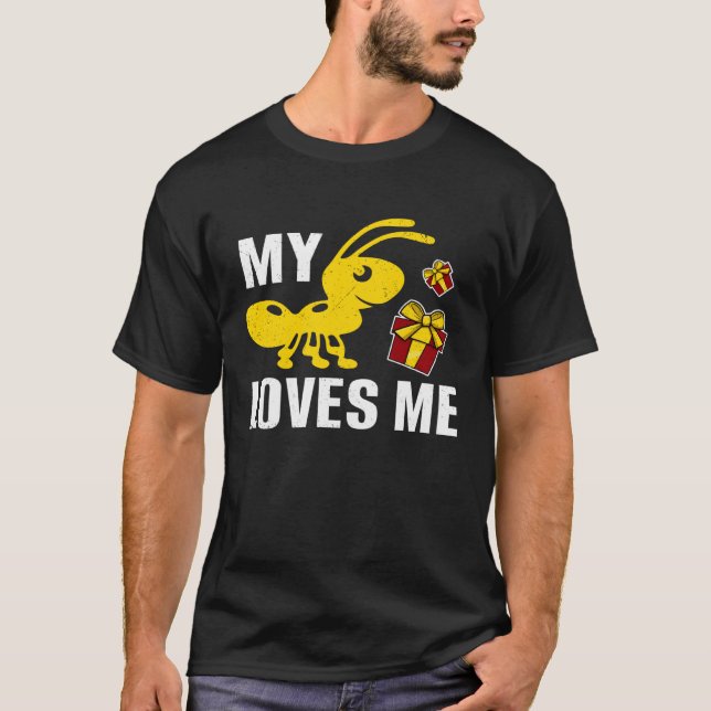 My Ant Loves Me  Family Aunt & Nephew Niece Puns T-Shirt (Front)