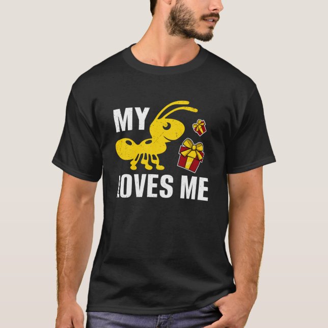 My Ant Loves Me  Family Aunt & Nephew Niece Puns T-Shirt (Front)