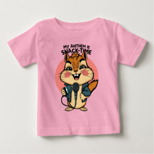 My Anthem Is Snack-Time Funny Punk Squirrel Microp Baby T-Shirt
