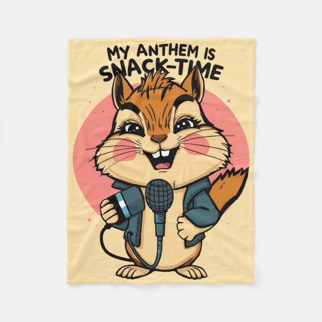 My Anthem Is Snack-Time Funny Punk Squirrel Microp Fleece Blanket (Front)