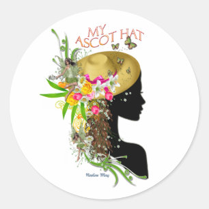 My Ascot Hat Melamine  Classic Round Sticker