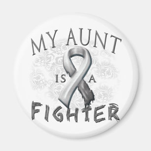 My Aunt Is A Fighter Grey Magnet