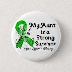 My Aunt is a Strong Survivor Green Ribbon 6 Cm Round Badge