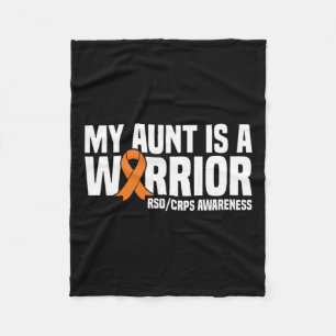 My Aunt Is A Warrior Orange Ribbon Rsdcrps Awarene Fleece Blanket