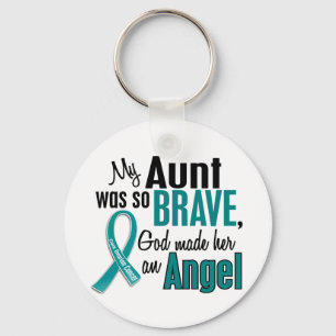 My Aunt Is An Angel 1 Ovarian Cancer Key Ring