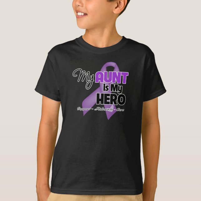 My Aunt is My Hero - Purple Ribbon T-Shirt (Front)