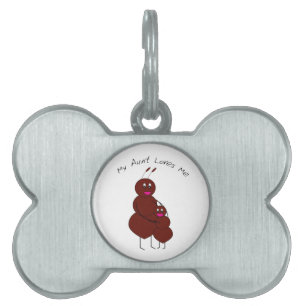 My Aunt Loves Me Cute Hugging Aunt and Niece Ant Pet Name Tag