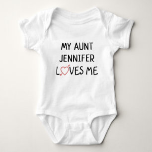 My Aunt Loves Me Heart Niece Nephew Baby Bodysuit