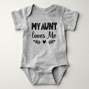 My Aunt Loves Me Niece Nephew Gift Baby Bodysuit