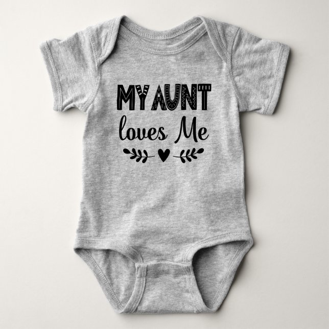 My Aunt Loves Me Niece Nephew Gift Baby Bodysuit (Front)
