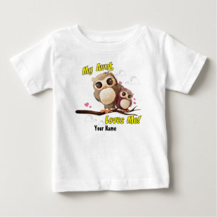 My Aunt Loves Me Owl Baby T-Shirt