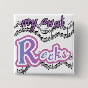 My Aunt Rocks Tshirts and Gifts 15 Cm Square Badge