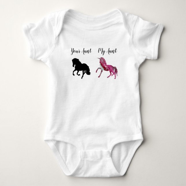 My Aunt Your Unicorn Horse  Bodysuit Jumpsuit Baby (Front)