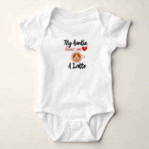My Auntie Loves Me A Latte Baby Shower Gift, Baby Bodysuit