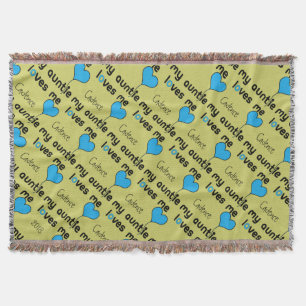 My Auntie Loves Me Customisable Heart Design Throw Blanket