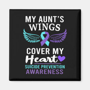 My Aunt's Wings Cover Heart Suicide Awareness Ribb Magnet