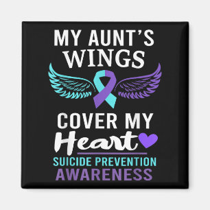 My Aunt's Wings Cover Heart Suicide Awareness Ribb Magnet
