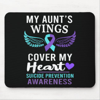 My Aunt's Wings Cover Heart Suicide Awareness Ribb Mouse Pad