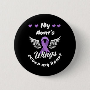 My Aunt's Wings Cover My Heart Overdose Awareness 6 Cm Round Badge