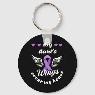 My Aunt's Wings Cover My Heart Overdose Awareness Key Ring