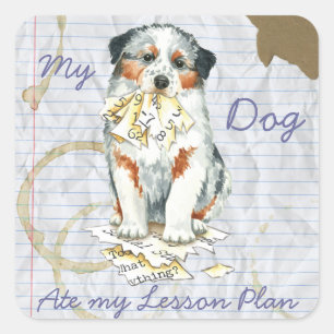 My Aussie Ate My Lesson Plan Square Sticker