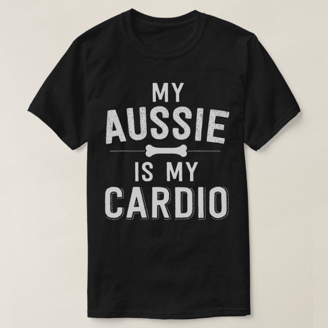 My Aussie Is My dio Australian Shepherd Dog Runnin T-Shirt (Design Front)