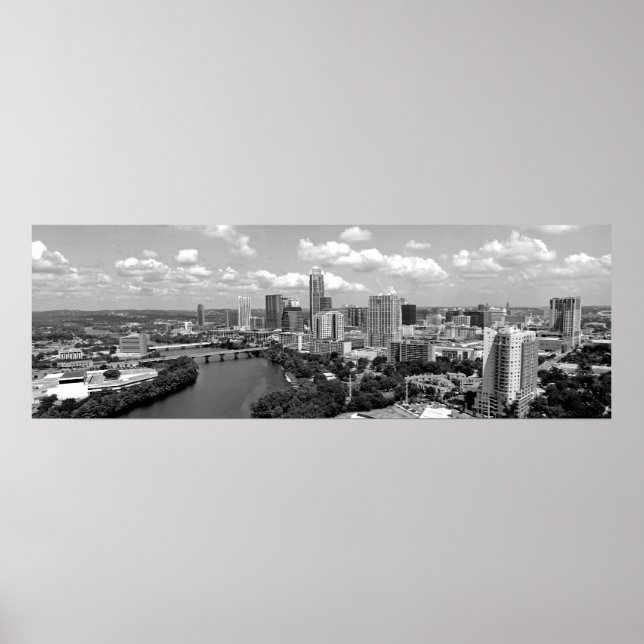 My Austin Skyline BW Poster (Front)