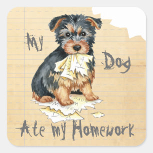 My Australian Terrier Ate My Homework Square Sticker