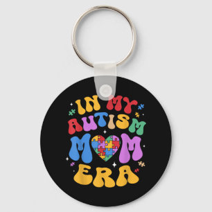 My Autism Mum Autism Awareness Groovy Retro Vintag Key Ring