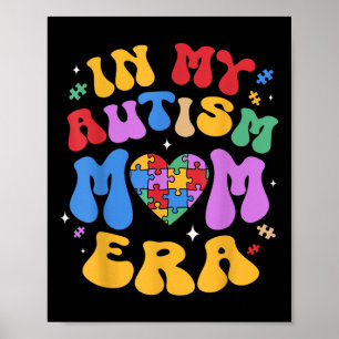 My Autism Mum Autism Awareness Groovy Retro Vintag Poster