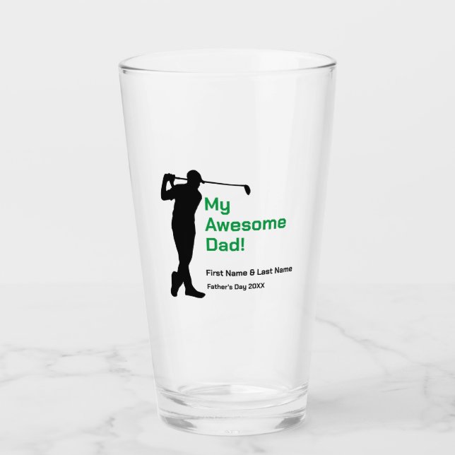 "My Awesome Dad" - Father's Day Glass Tumbler (Front)
