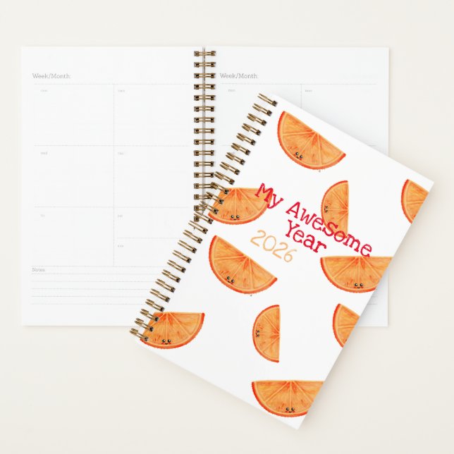 My Awesome Year, Kawaii Orange Planner (Display)
