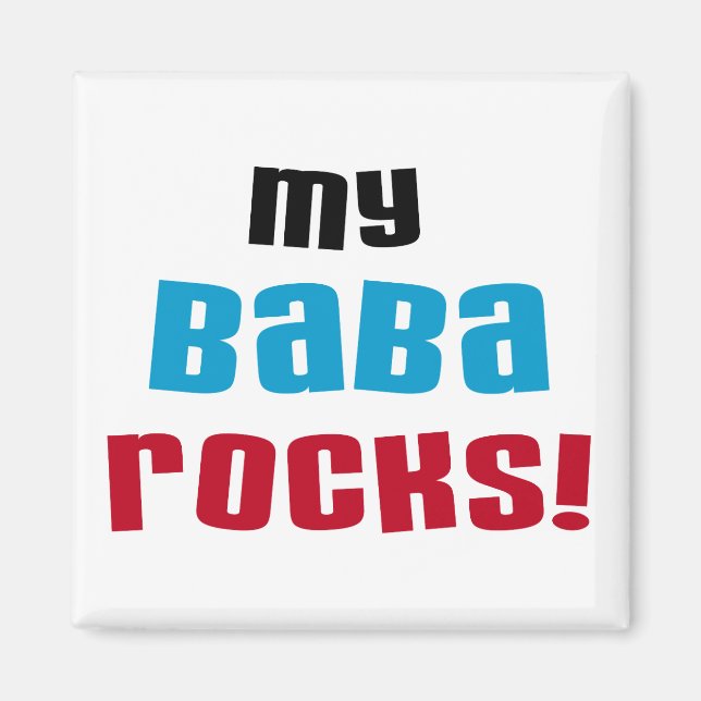 My Baba Rocks T-shirts and Gifts Magnet (Front)