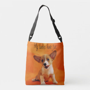 My babies have fur dog, cute puppies, puppy crossbody bag