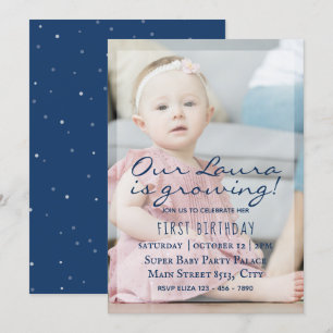 My Baby 1st Birthday - Simple Photo Invitation