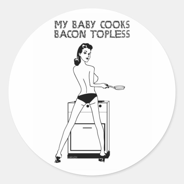My Baby Cooks Bacon Stickers (Front)
