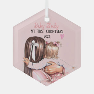 My baby girl 1st Christmas 2022 Glass Tree Decoration