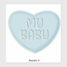 My Baby Pastel Blue Candy Heart Sticker