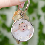 My Baby Photo Custom Key Ring<br><div class="desc">Your favorite baby photo on a keychain! Upload your own image to create your keychain for yourself or give as a gift to family,  friends,  parents and grandparents! The word love in a check script is featured over your photo.</div>