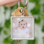 My Baby Photo Custom Key Ring<br><div class="desc">Your favourite baby photo on a keychain! Upload your own image to create your keychain for yourself or give as a gift to family,  friends,  parents and grandparents! The word love in a check script is featured over your photo.</div>